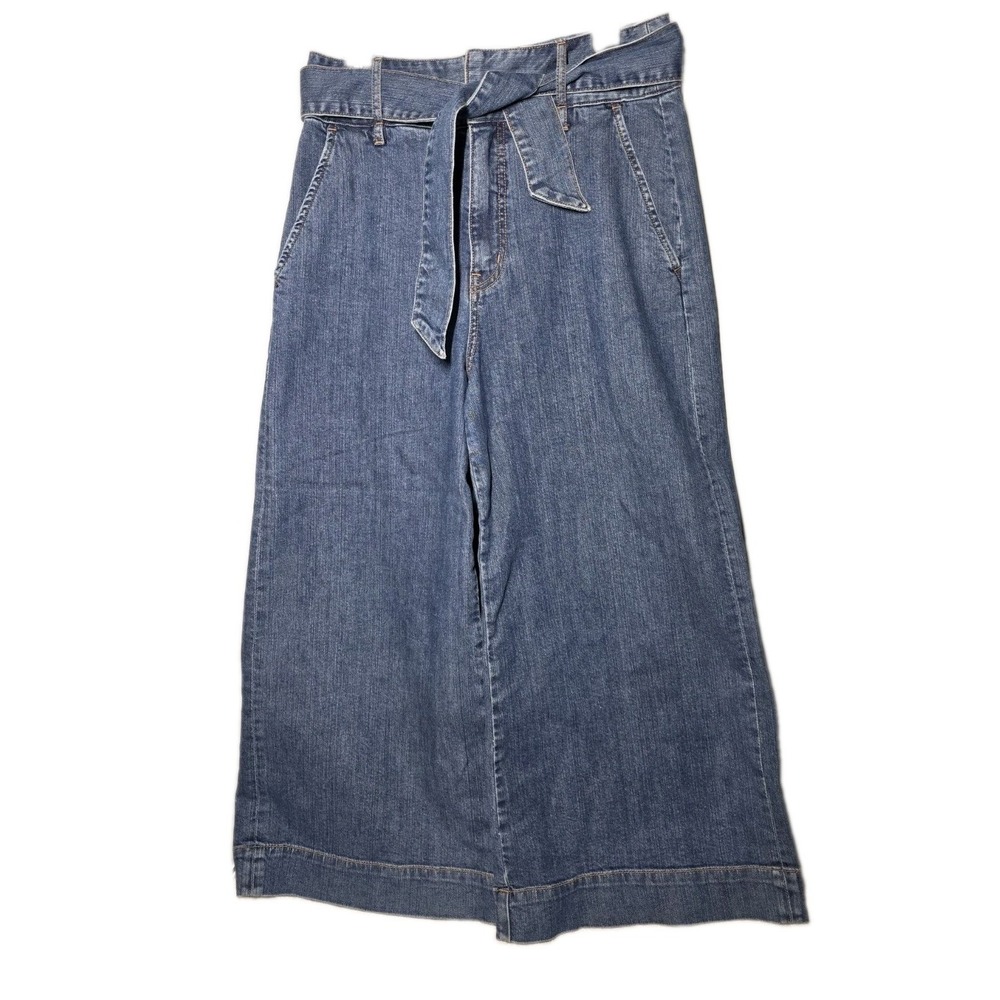 Joie Coastal Boho Paperbag Waist Denim Culottes Women Size 10 Wide Leg Crop Soft